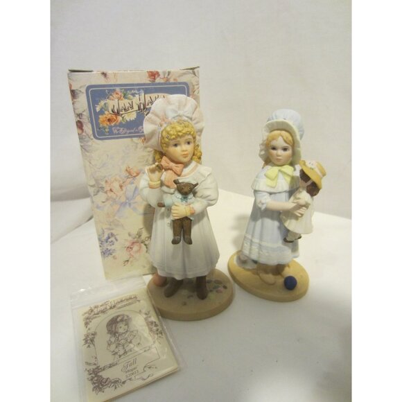 JAN HAGARA Royal Orleans FALL Megan Cindy 2 figurines COA VINTAGE - Picture 1 of 9
